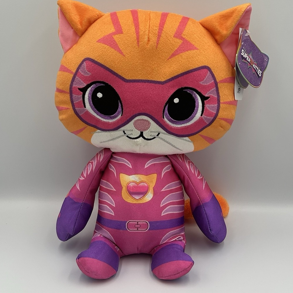 Disney Jr. SuperKitties 15-inch Large Plush Ginny Stuffed Animal, Toy for Kids